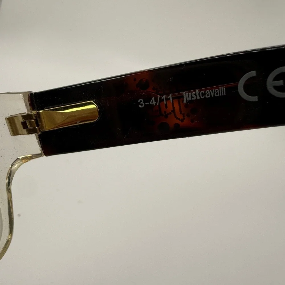 Just Cavalli Eyeglasses Women 54-15-135 Clear‎ Tortoise Rhinestone JC455